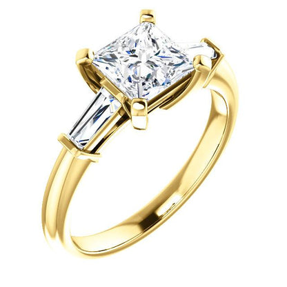 Princess Accent Engagement Ring - I Heart Moissanites