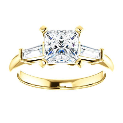 Princess Accent Engagement Ring - I Heart Moissanites