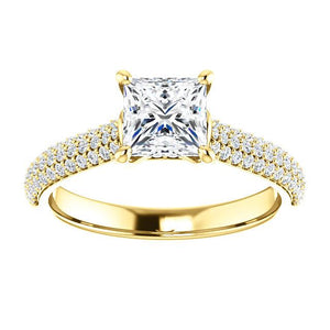 Princess Pave Style Engagement Ring - I Heart Moissanites