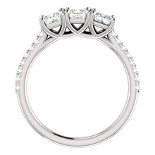 Princess Tri -Stone Style Engagement Ring