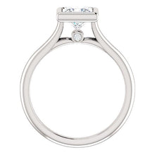 Solitaire Princess Cut Bezel Engagement Ring - I Heart Moissanites