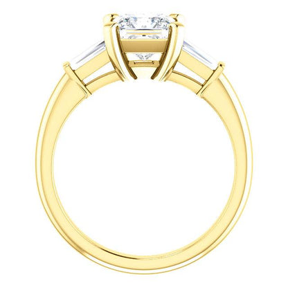 Princess Accent Engagement Ring - I Heart Moissanites