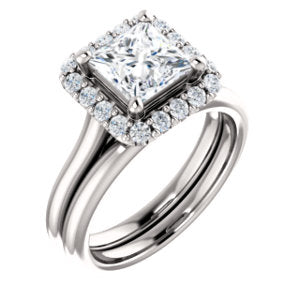 Princess Halo Style Engagement Ring