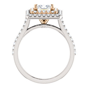 Princess Double Halo Style Engagement Ring