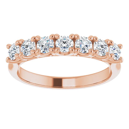 Seven Stone Round Brilliant Lab Diamond Anniversary Band