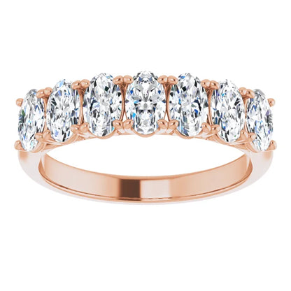 Seven Stone Oval Cut Lab Diamond Anniversary Band