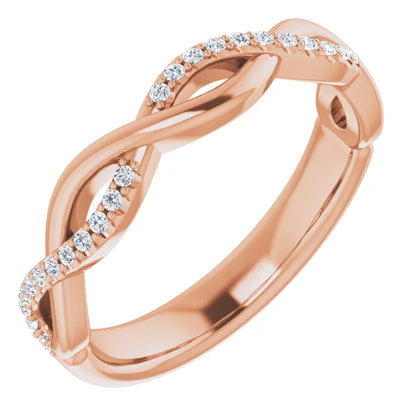 Lab Diamond Twist Wedding Band