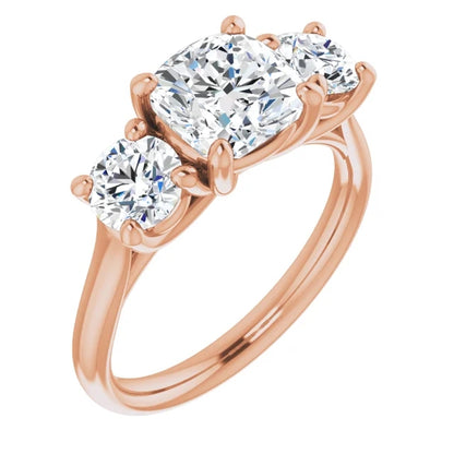 Cushion Accent Engagement Ring