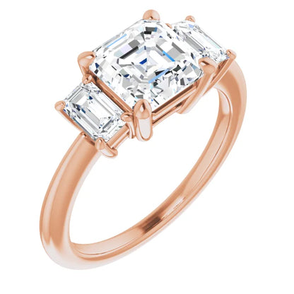 Asscher Accent Engagement Ring