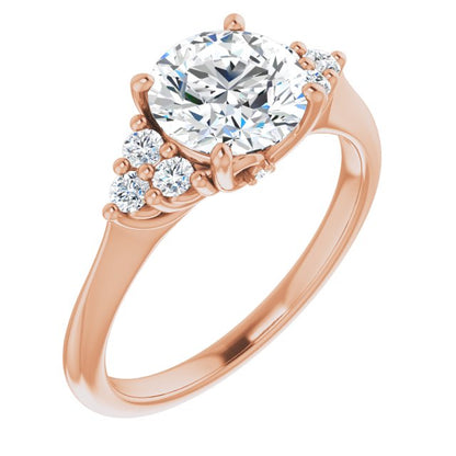 Round Brilliant Antique Inspired Design Engagement Ring