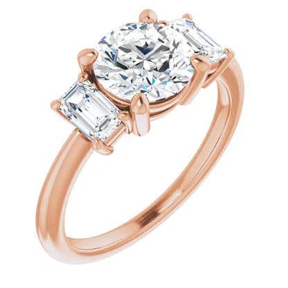 Round Brilliant Accent Engagement Ring