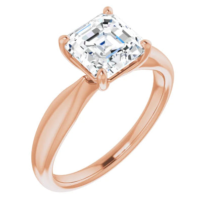 Asscher Knife Edge Solitaire Engagement Ring