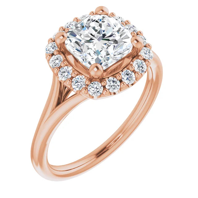 Cushion Halo Style Engagement Ring