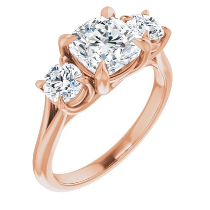 Cushion Accent Engagement Ring