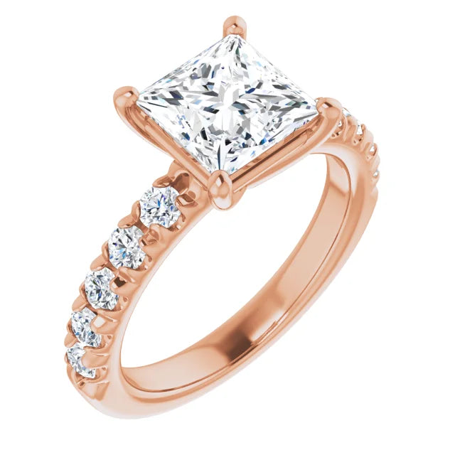 Princess Four Claw Set Style Engagement Ring