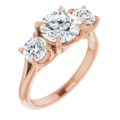 Round Brilliant Accent Engagement Ring