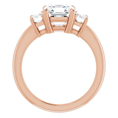 Asscher Accent Engagement Ring