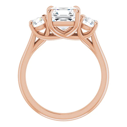 Asscher Accent Engagement Ring