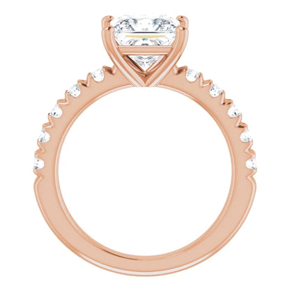 Princess Four Claw Set Style Engagement Ring