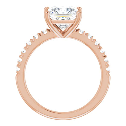 Princess Four Claw Set Style Engagement Ring