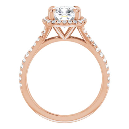 Cushion Twist Halo Style Engagement Ring