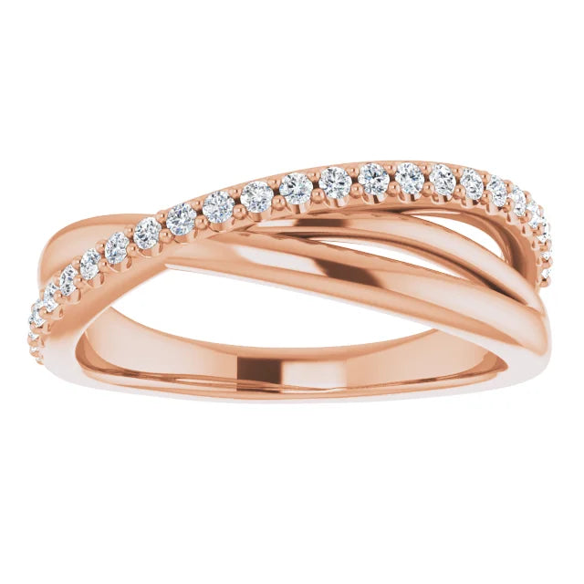 Diamond Twist Wedding Band