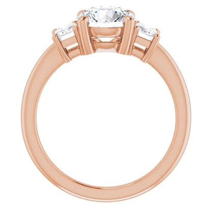 Round Brilliant Accent Engagement Ring