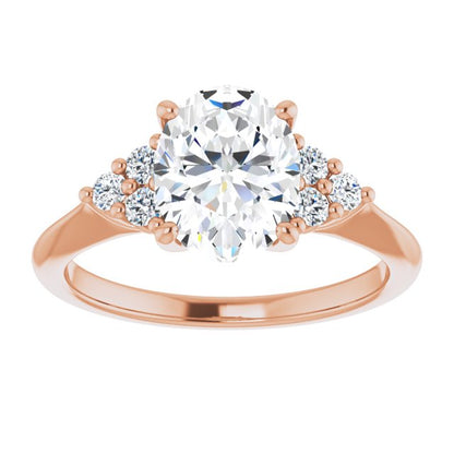 Oval Antique Inspired Design Engagement Ring