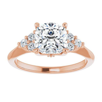 Cushion Antique Inspired Design Engagement Ring