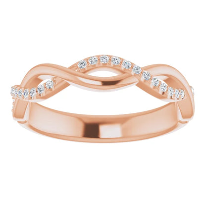 Lab Diamond Twist Wedding Band