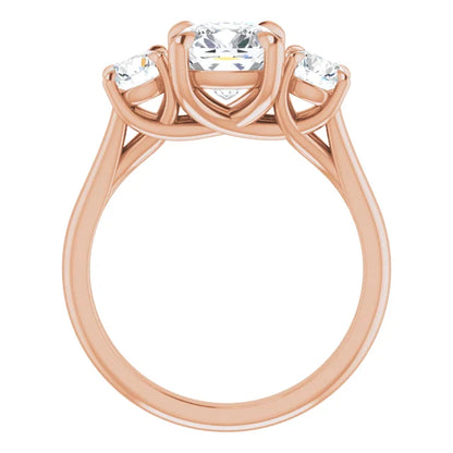 Cushion Accent Engagement Ring