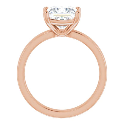 Princess Wide Band Solitaire Engagement Ring