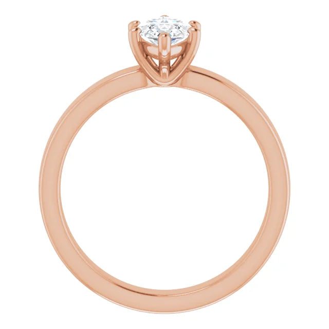 Marquise Wide Band Solitaire Engagement Ring