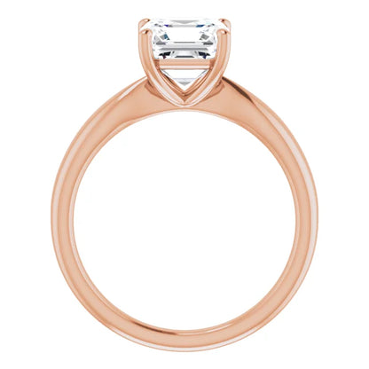 Asscher Knife Edge Solitaire Engagement Ring