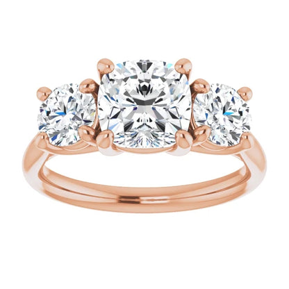 Cushion Accent Engagement Ring