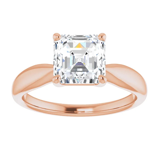 Asscher Knife Edge Solitaire Engagement Ring