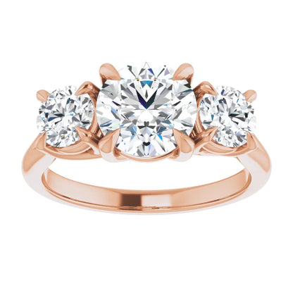 Round Brilliant Accent Engagement Ring