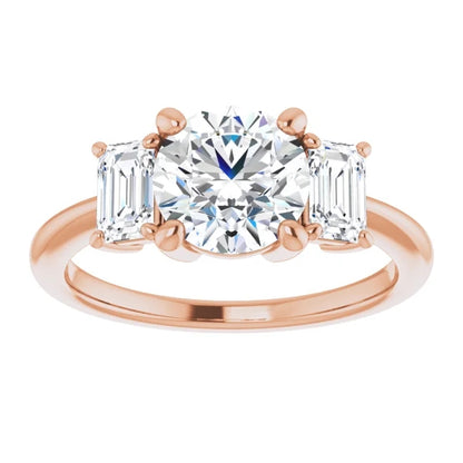 Round Brilliant Accent Engagement Ring