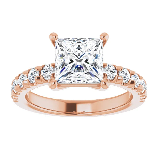 Princess Four Claw Set Style Engagement Ring