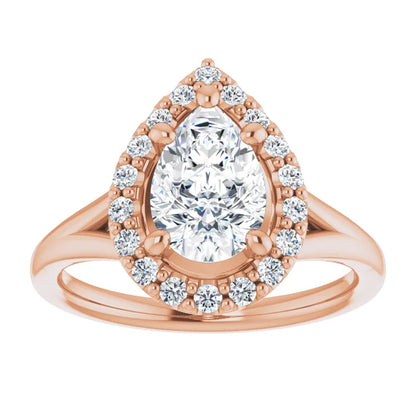 Pear Halo Style Engagement Ring