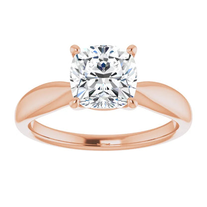 Cushion Knife Edge Solitaire Engagement Ring