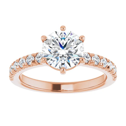 Round Brilliant Six Claw Set Style Engagement Ring