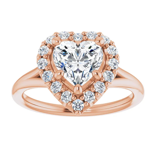 Heart Halo Style Engagement Ring