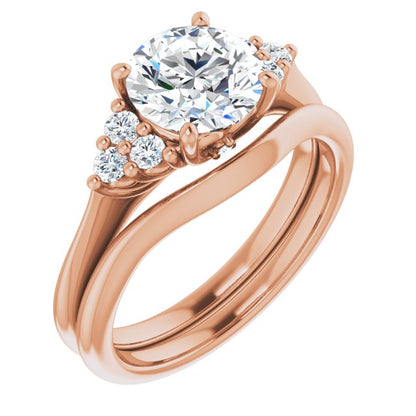 Round Brilliant Antique Inspired Design Engagement Ring