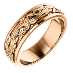 Men's Patterned Wedding Band