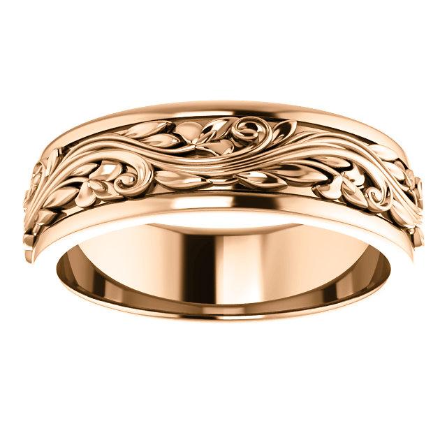 Men's Patterned Wedding Band