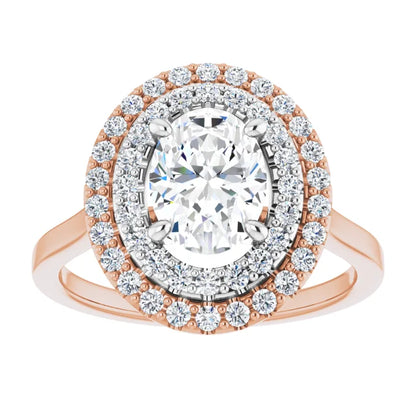 Oval Double Halo Style Engagement Ring