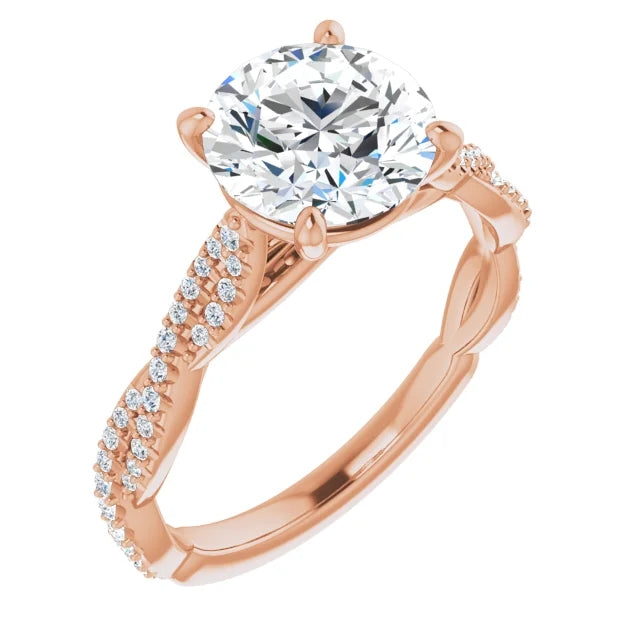 Round Brilliant Twist Style Engagement Ring