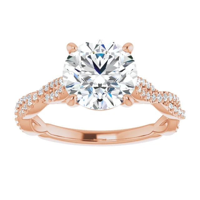 Round Brilliant Twist Style Engagement Ring