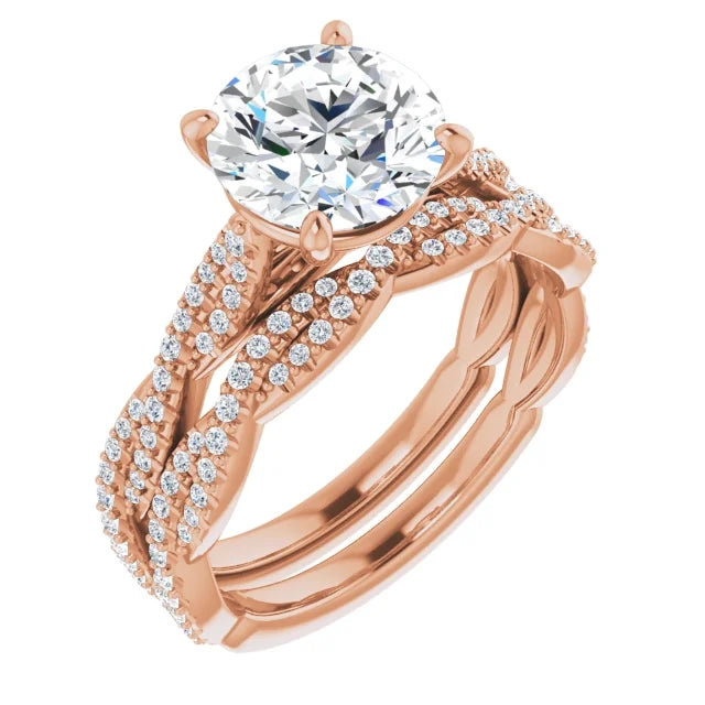 Round Brilliant Twist Style Engagement Ring